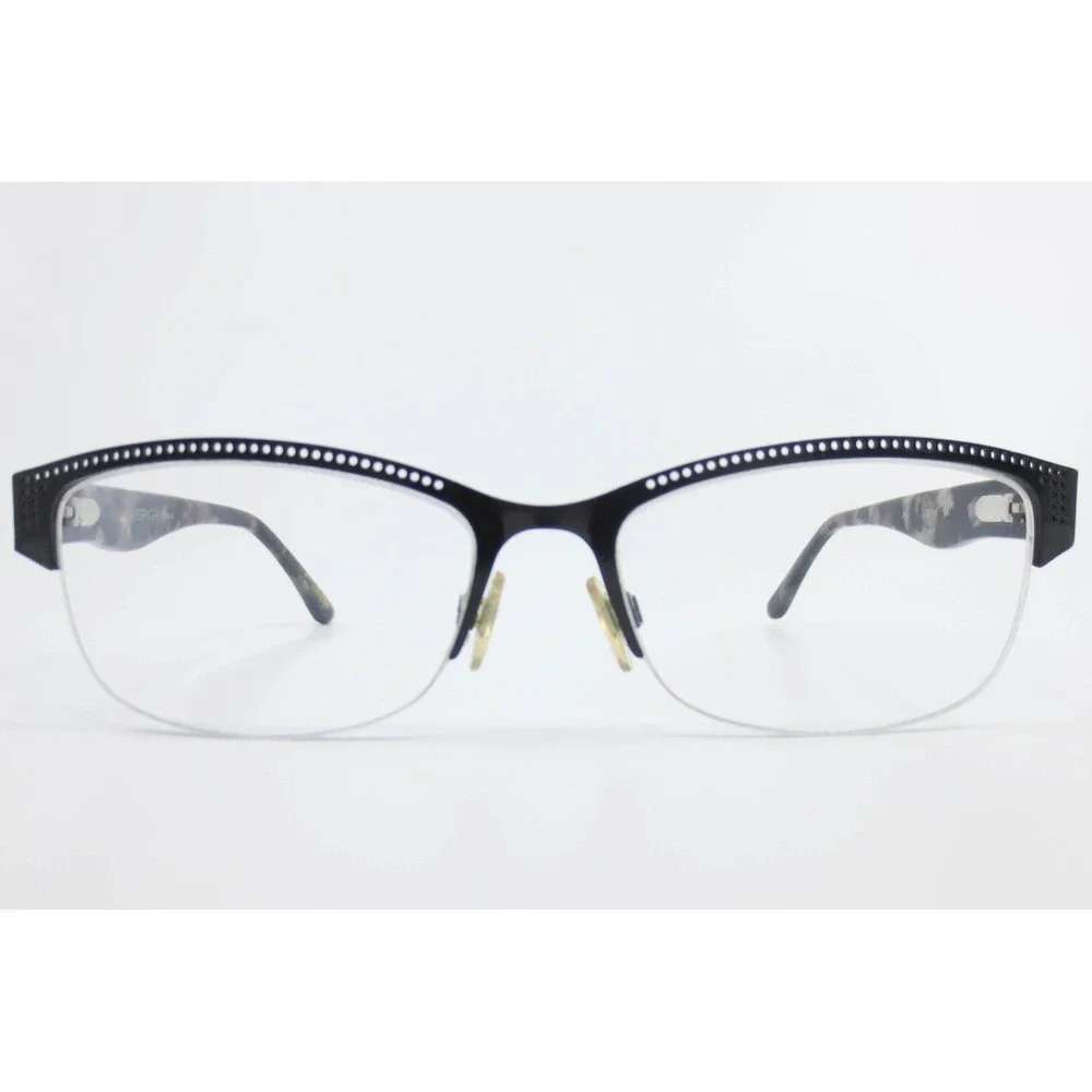 Via Spiga Porzia 500 Eyeglasses Black Tortoise Semi-Rimless Frames 52-16-135
